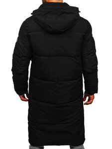 Bolf Herren Lange Gepolsterte Winterjacke Schwarz  91M9912