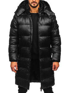 Bolf Herren Lange Gepolsterte Winterjacke Schwarz 9971