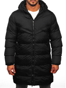 Bolf Herren Lange Winterjacke Schwarz  CS1007