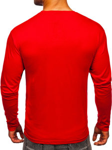 Bolf Herren Longsleeve mit Motiv Rot  1219