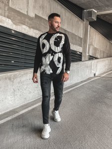 Bolf Herren Longsleeve mit Motiv Schwarz  146745