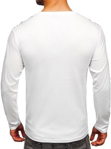 Bolf Herren Longsleeve mit Motiv Weiß  1213