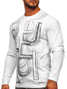 Bolf Herren Longsleeve mit Motiv Weiß  146743