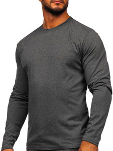 Bolf Herren Longsleeve ohne Motiv Anthrazit  1209