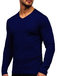 Bolf Herren Longsleeve ohne Motiv Dunkelblau  172008