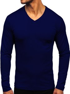 Bolf Herren Longsleeve ohne Motiv Dunkelblau  172008