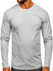 Bolf Herren Longsleeve ohne Motiv Grau  1209