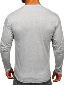 Bolf Herren Longsleeve ohne Motiv Grau  1209