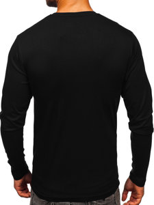 Bolf Herren Longsleeve ohne Motiv Schwarz  1209