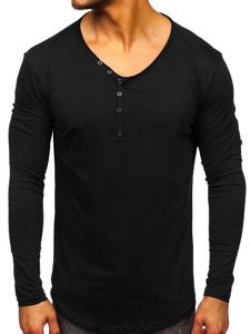 Bolf Herren Longsleeve ohne Motiv Schwarz 5059