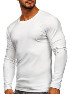 Bolf Herren Longsleeve ohne Motiv Weiß 2088L