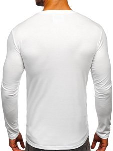 Bolf Herren Longsleeve ohne Motiv Weiß 2088L