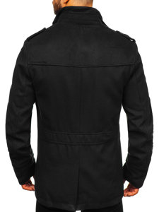 Bolf Herren Mantel Schwarz  8856D