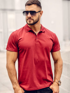 Bolf Herren Polohemd Kurzarm Weinrot  8T80