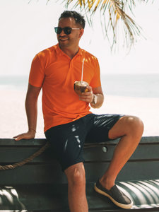 Bolf Herren Poloshirt Orange  GD02