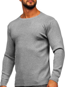 Bolf Herren Pullover Basic Grau  S8506