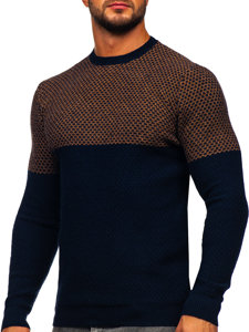 Bolf Herren Pullover Camel-Dunkalblau  W15-634