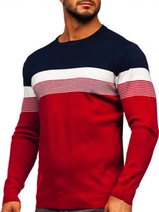 Bolf Herren Pullover Dunkelblau-Rot  H2116