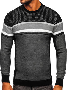 Bolf Herren Pullover Schwarz  2510