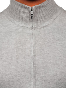 Bolf Herren Pullover mit Reißverschluss Grau  MM6004