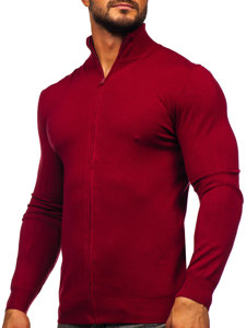 Bolf Herren Pullover mit Reißverschluss Weinrot  MM6004