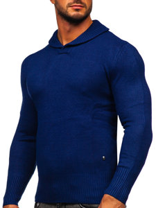 Bolf Herren Pullover mit Stehkragen Dunkelblau  MM6018