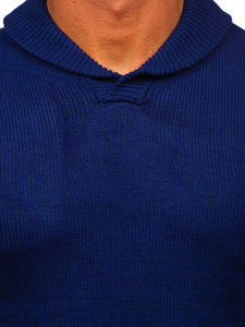 Bolf Herren Pullover mit Stehkragen Dunkelblau  MM6018