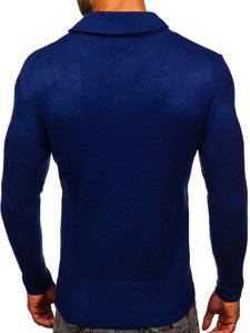 Bolf Herren Pullover mit Stehkragen Dunkelblau  MM6018