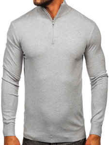 Bolf Herren Pullover mit Stehkragen Grau  MM6007