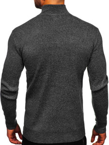 Bolf Herren Pullover mit Stehkragen Schwarz  S8274