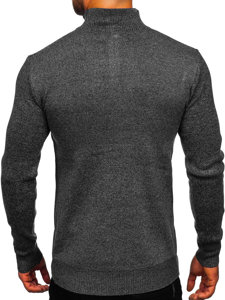 Bolf Herren Pullover mit Stehkragen Schwarz  S8279