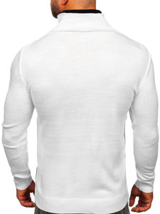 Bolf Herren Pullover mit Stehkragen Weiß 1051