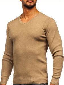 Bolf Herren Pullover mit V-Auschchnitt Beige H2405