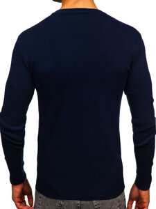 Bolf Herren Pullover mit V-Auschchnitt Dunkelblau H2405