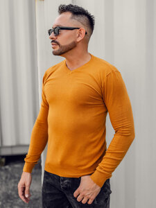 Bolf Herren Pullover mit V-Ausschnitt Camel  YY03