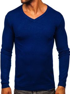 Bolf Herren Pullover mit V-Ausschnitt Dunkelblau  MMB601