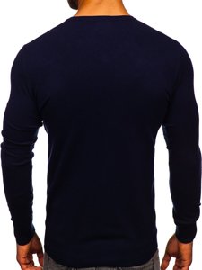 Bolf Herren Pullover mit V-Ausschnitt Dunkelblau  YY03