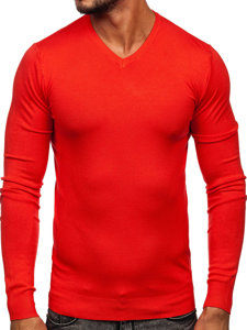 Bolf Herren Pullover mit V-Ausschnitt Orange  YY03