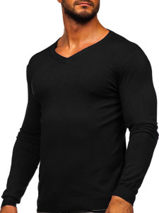 Bolf Herren Pullover mit V-Ausschnitt Schwarz  MMB601