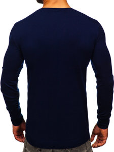 Bolf Herren Pullover mit V-Ausschnitt Tintenblau  MMB601