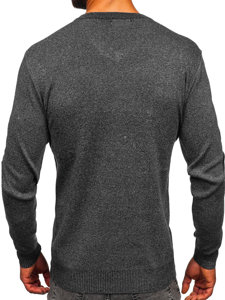 Bolf Herren Pullover mit V-Ausschnitt basic Anthrazit  S8530