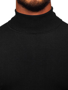 Bolf Herren Rollkargenpullover Basic Schwarz  MMB600