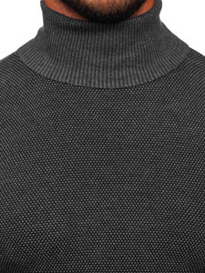 Bolf Herren Rollkragenpullover Anthrazit  W2-20125