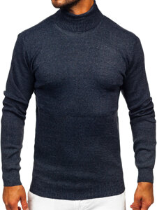 Bolf Herren Rollkragenpullover Basic Dunkalblau  S8730