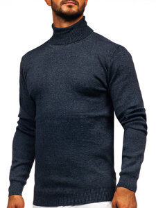 Bolf Herren Rollkragenpullover Basic Dunkalblau  S8730