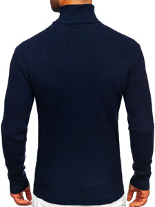 Bolf Herren Rollkragenpullover Basic Dunkalblau  S8751