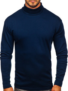 Bolf Herren Rollkragenpullover Basic Dunkelblau  145347