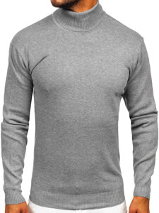 Bolf Herren Rollkragenpullover Basic Grau S8517