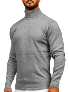 Bolf Herren Rollkragenpullover Basic Grau S8517