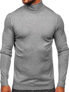 Bolf Herren Rollkragenpullover Basic Grau  W1-1728